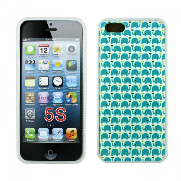 Wholesale Apple iPhone 5 5S Design Case (Blue Elephants)